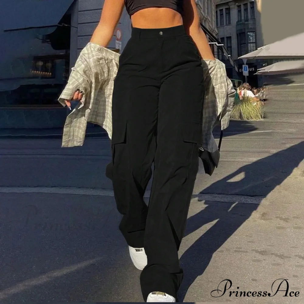 Harajuku Cotton Linen Flexible Wide Leg Pant Black / S pant-250223