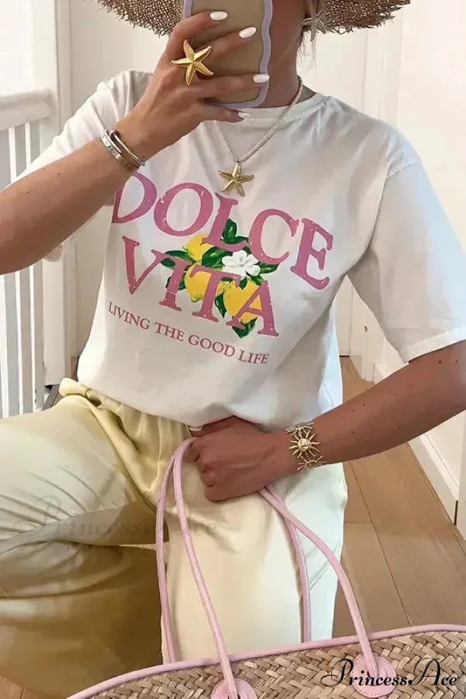 Harajuku Dark Yellow Graphic T-shirt white1 / S t-shirt-250223