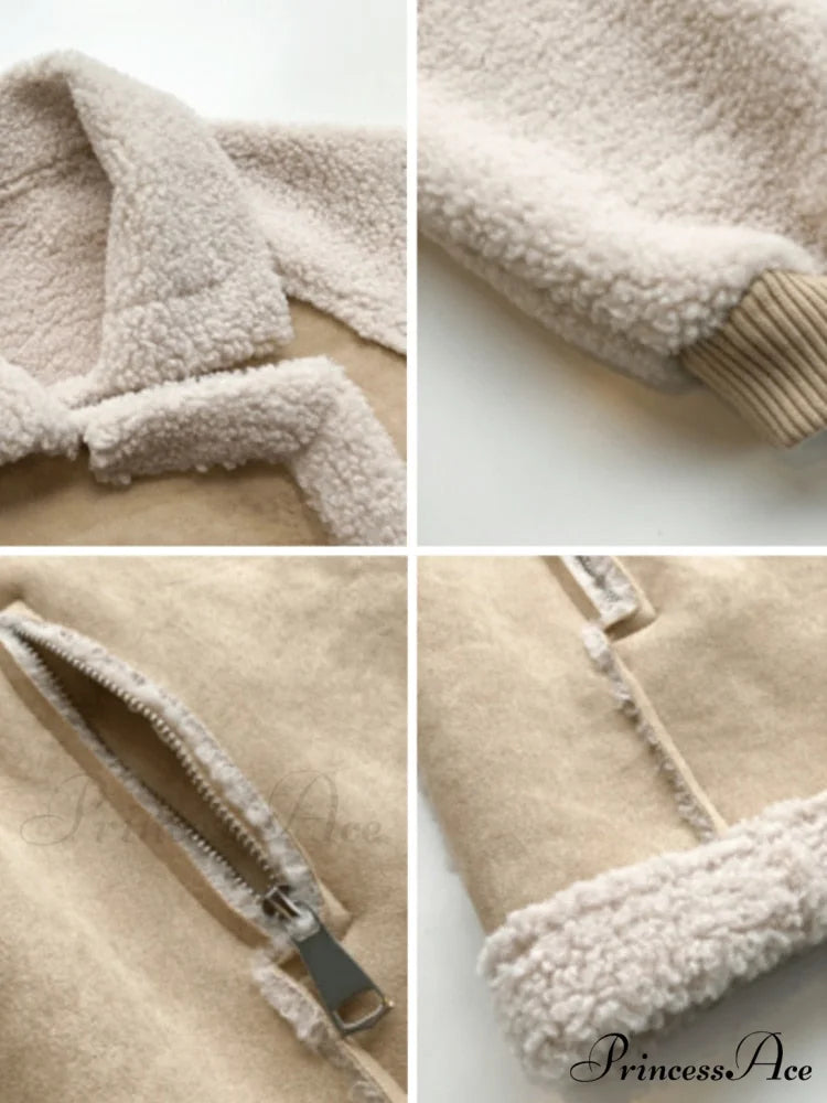 Harajuku Faux Leather Fur Patchwork Coat