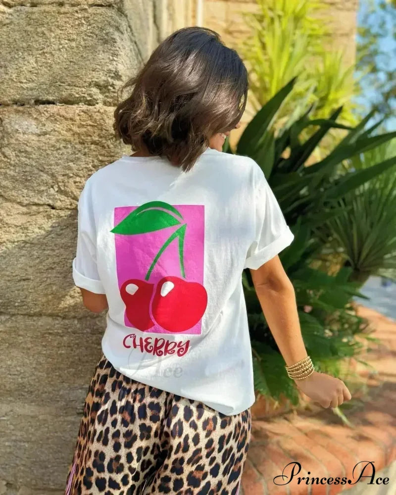 Harajuku Warm Simple Icon T-shirt white13 / S t-shirt-250223