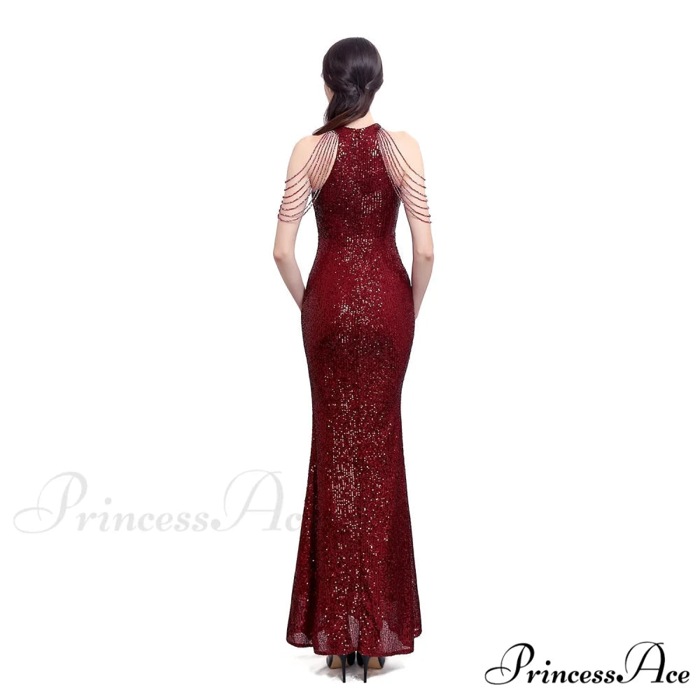 Harper formal Stylish sequin halterneck dress