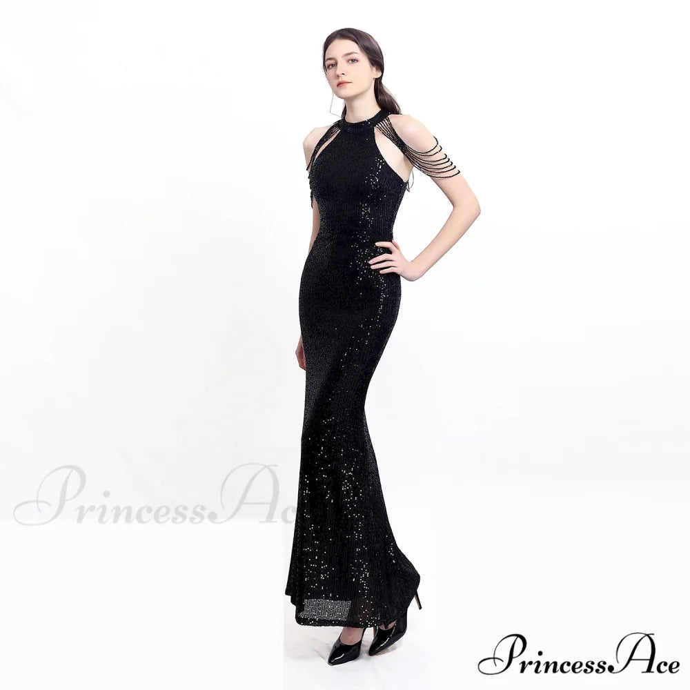 Harper formal Stylish sequin halterneck dress