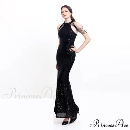 Harper formal Stylish sequin halterneck dress