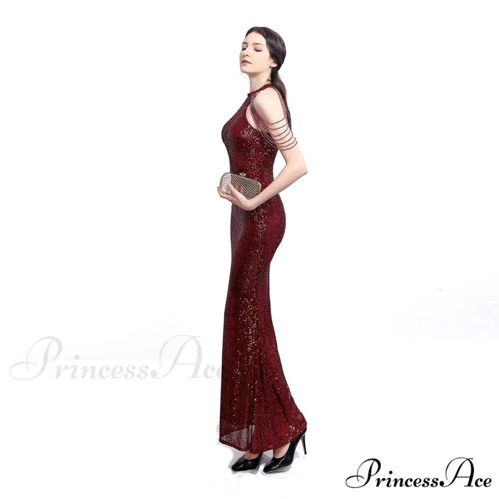Harper formal Stylish sequin halterneck dress