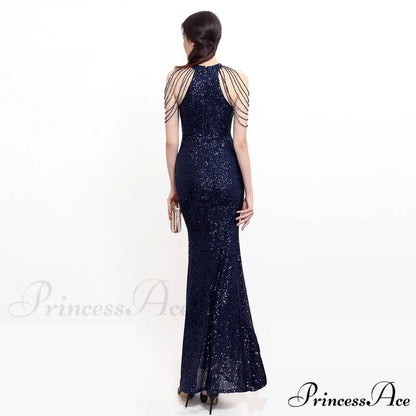 Harper formal Stylish sequin halterneck dress