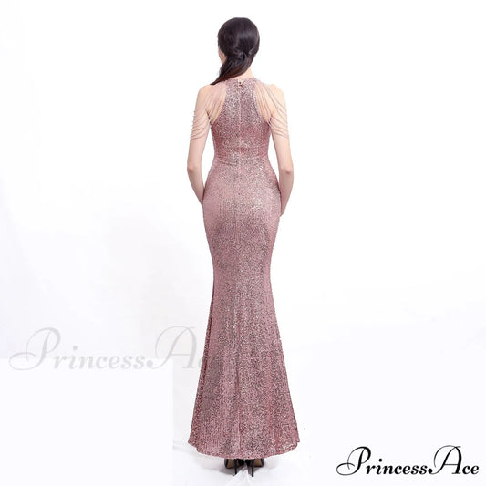 Harper formal Stylish sequin halterneck dress