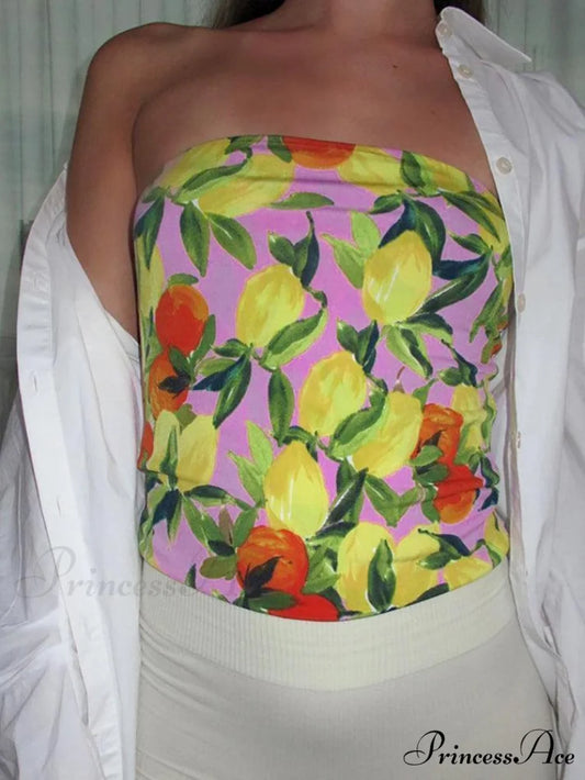 Hawaii Scene Graceful Printed Crop Top