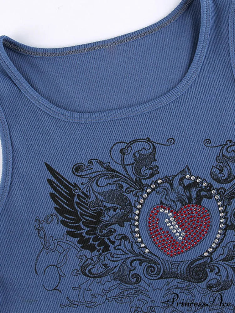 Heart Print Graceful White Crop Top