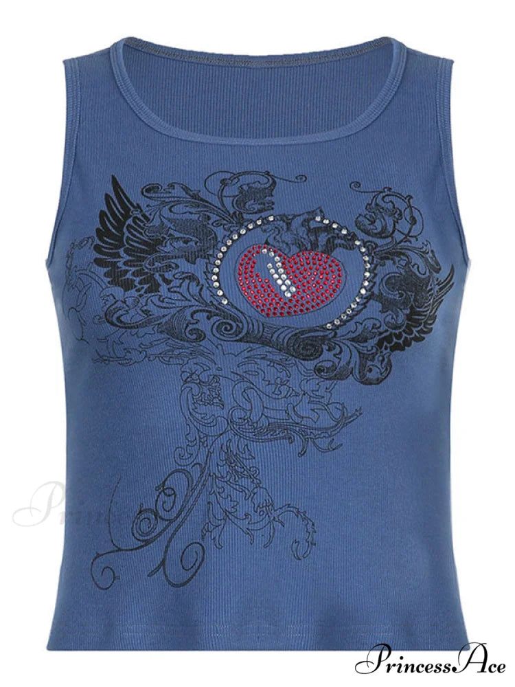 Heart Print Graceful White Crop Top