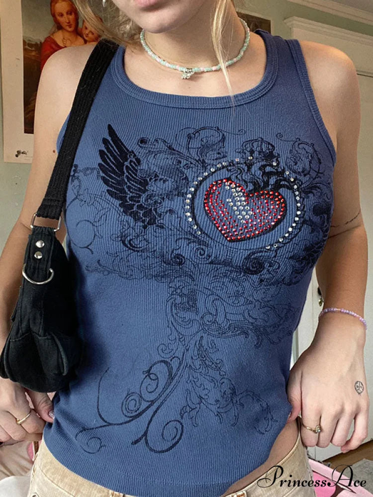 Heart Print Graceful White Crop Top