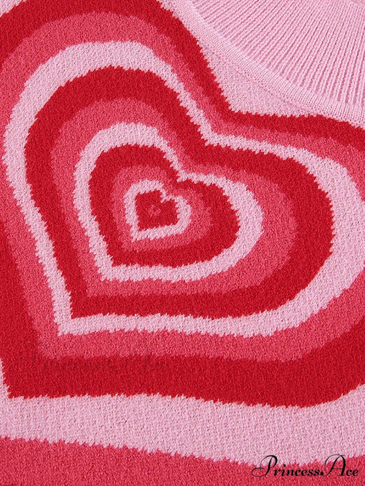 Heart Rhinestone Rib Trendy Crop Tank Top