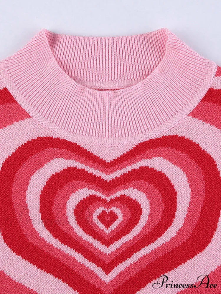 Heart Rhinestone Rib Trendy Crop Tank Top