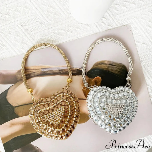 Heart Shape Glittering Diamond Purse clutchbag-250126
