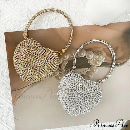 Heart Shape Glittering Diamond Purse clutchbag-250126