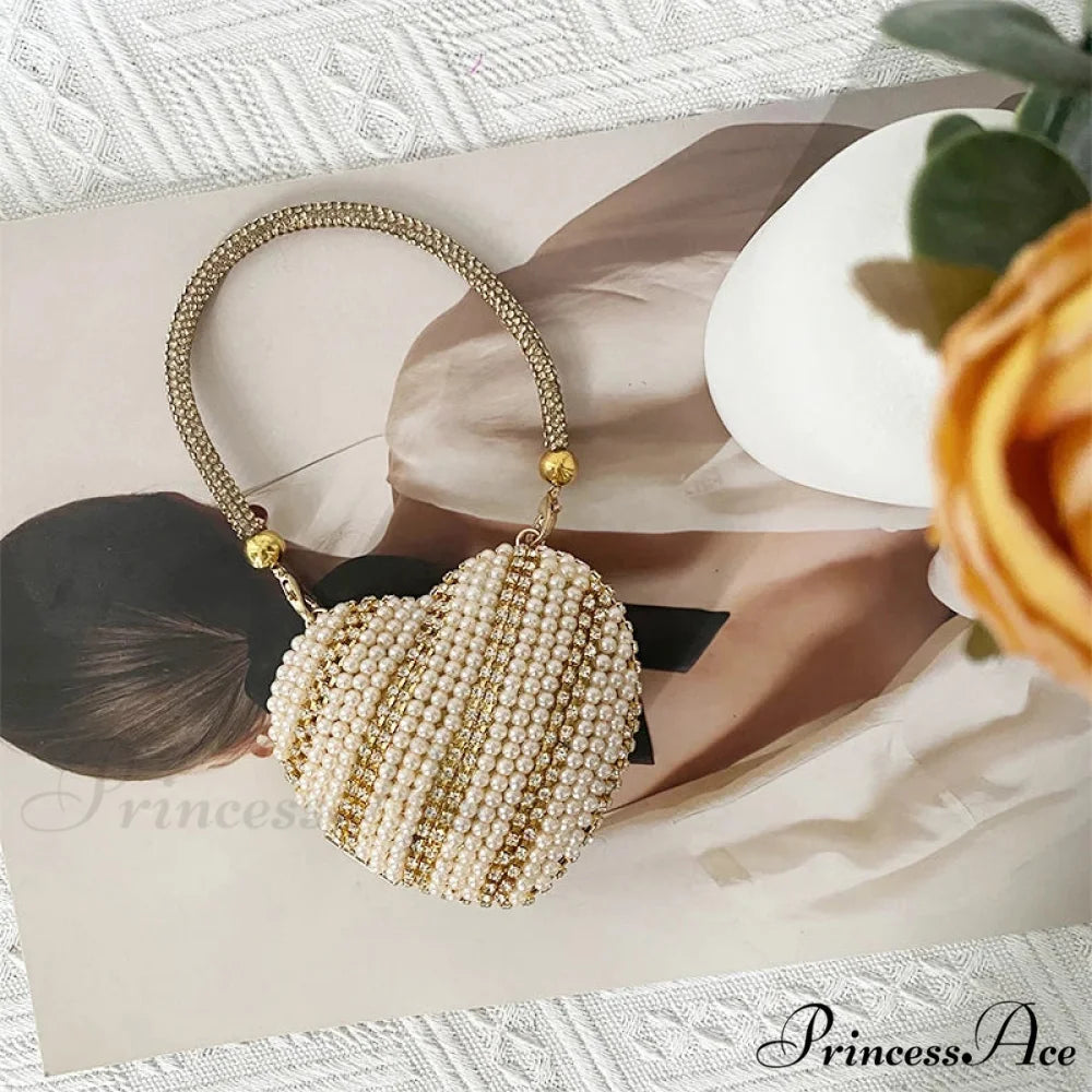 Heart Shape Glittering Diamond Purse Gold 5 / Mini(Max Length<20cm) clutchbag-250126