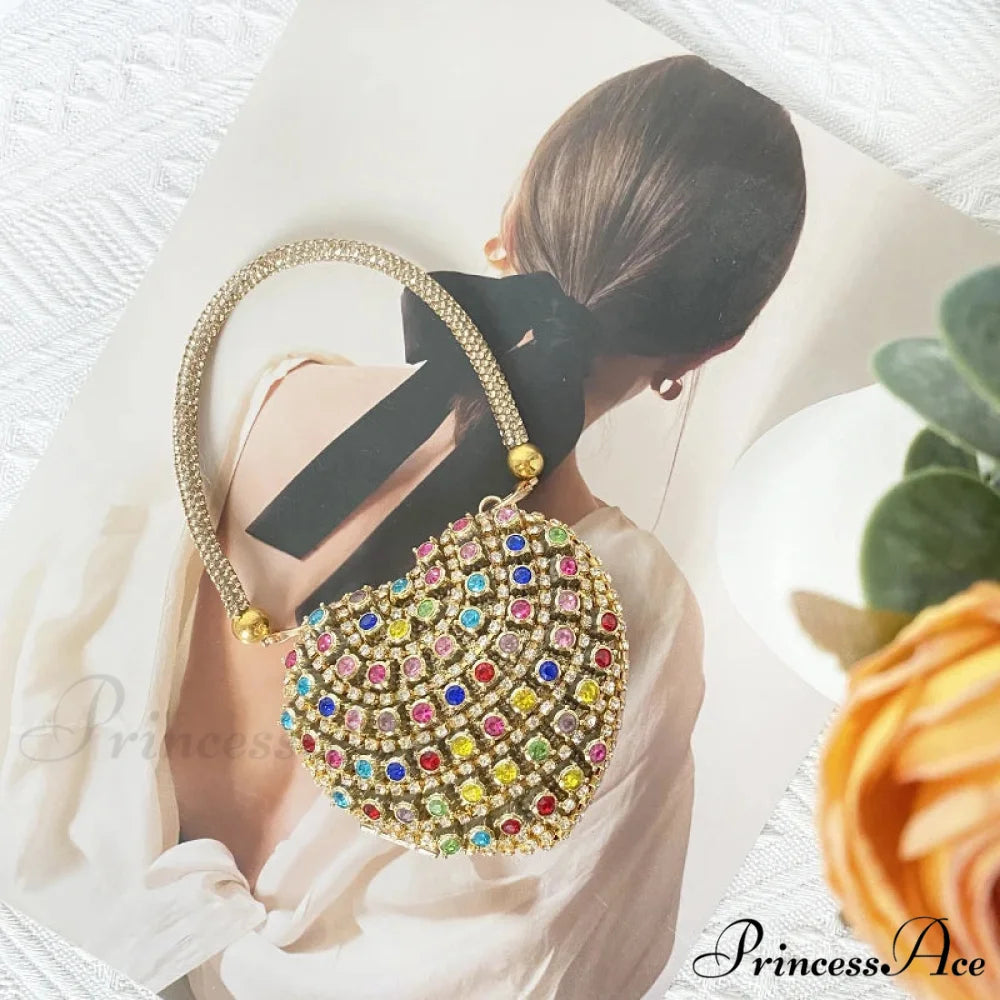 Heart Shape Glittering Diamond Purse Multi / Mini(Max Length<20cm) clutchbag-250126