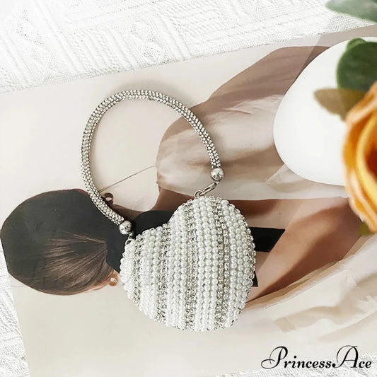 Heart Shape Glittering Diamond Purse Silver 5 / Mini(Max Length<20cm) clutchbag-250126