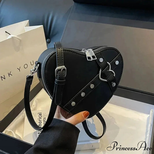 Heart Shaped Synthetic Leather Shoulder Bag shoulder-250126