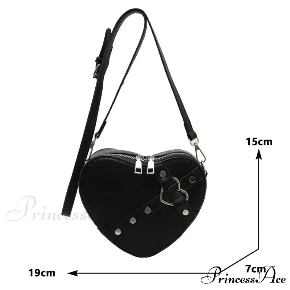 Heart Shaped Synthetic Leather Shoulder Bag shoulder-250126
