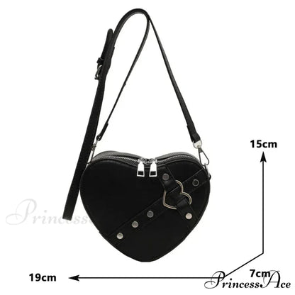 Heart Shaped Synthetic Leather Shoulder Bag shoulder-250126