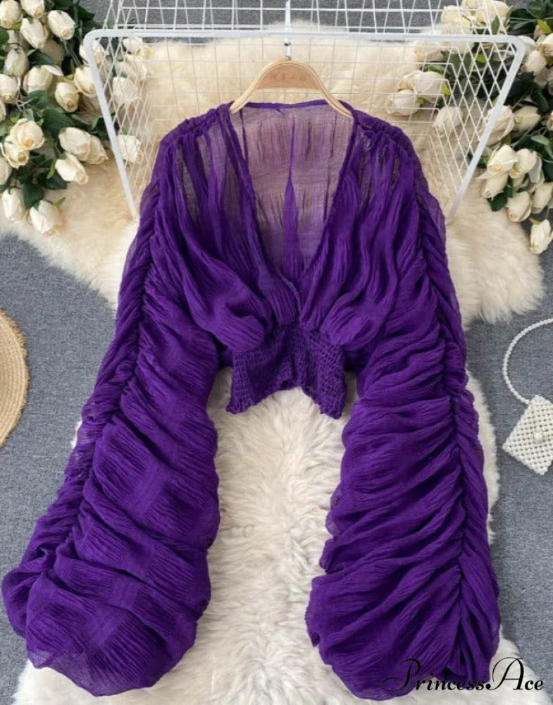 Heather Blouse Purple / One Size