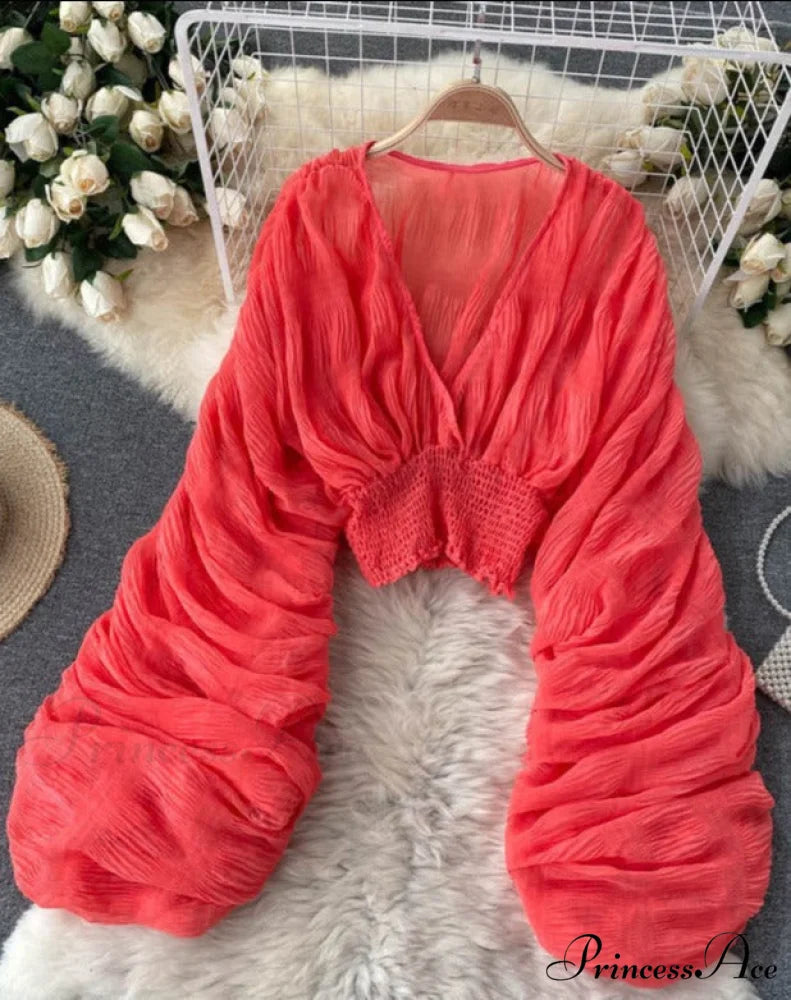 Heather Blouse Red / One Size