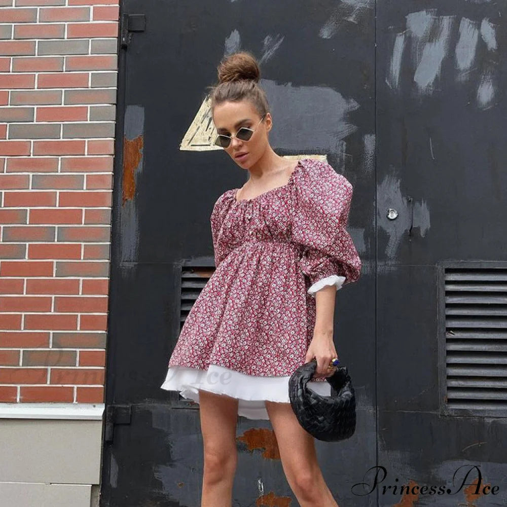 HEAVENLY Elegant MINI DRESS Red / S