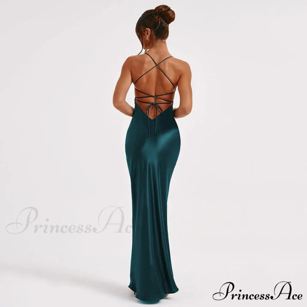 Heidi Formal Stylish Satin Lattice Dress