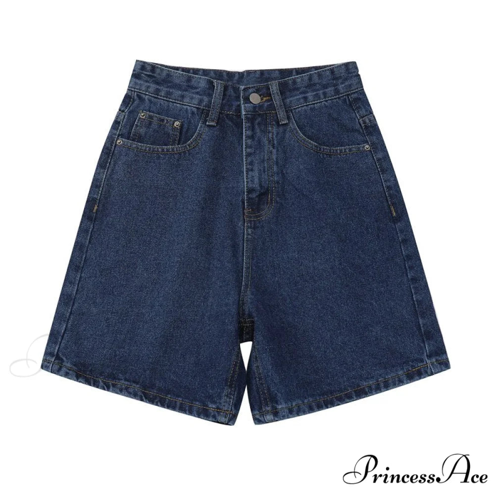 High Baggy Mom Wide Trousers Vintage Jeans Warm-Season Leg Waist Denim Women’s Straight Pants Sky Blue / S