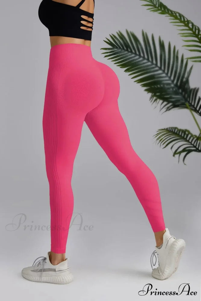 High Elastic Knitting Gym Workout Legging Red / S