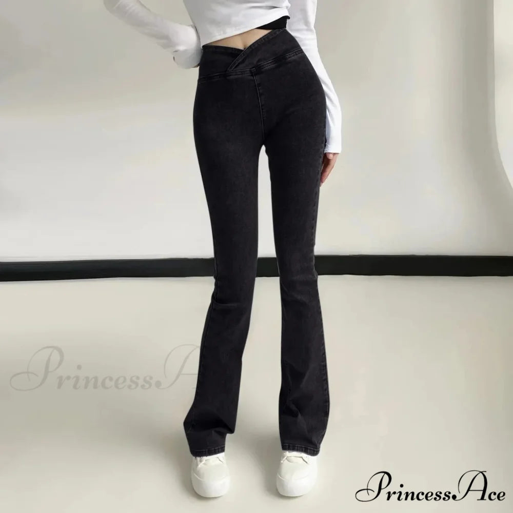 High Elastic Vintage Quality Harajuku Jeans Black / XS