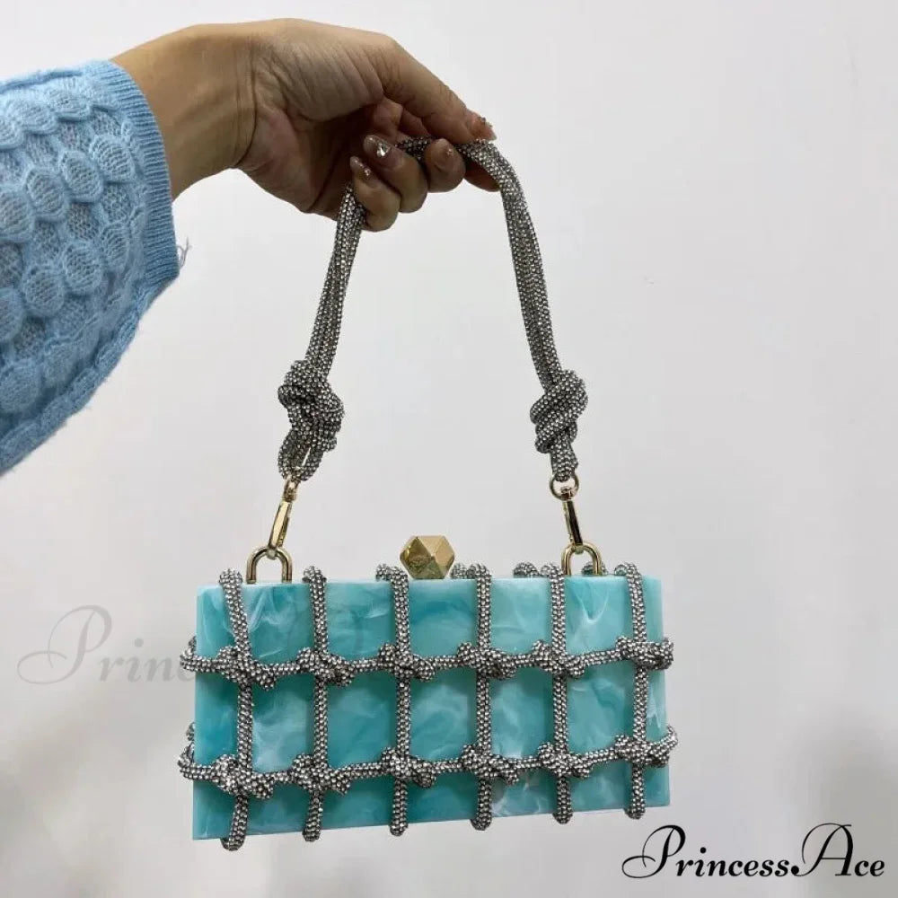High-end Acrylic Gemstones Evening Clutch Marriage Bag clutchbag-250126