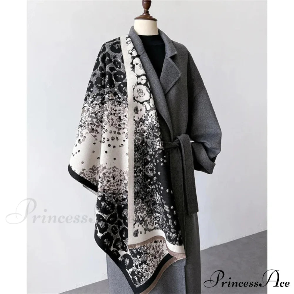 High-end Brand Cashmere Floral Scarf scarf-241228