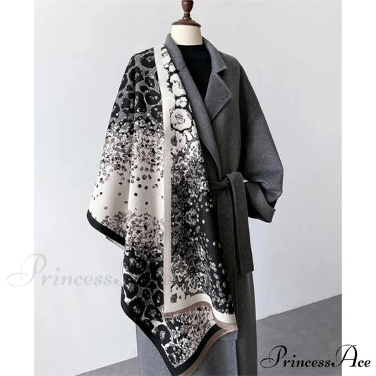High-end Brand Cashmere Floral Scarf scarf-241228