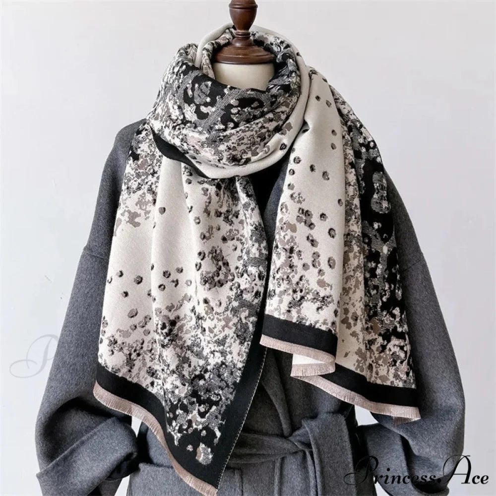 High-end Brand Cashmere Floral Scarf scarf-241228