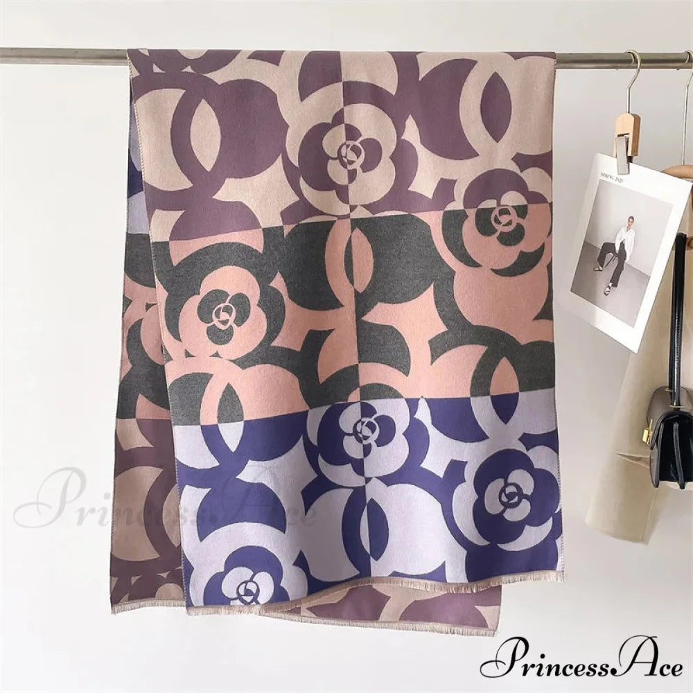 High-end Brand Cashmere Floral Winter Scarf scarf-241228