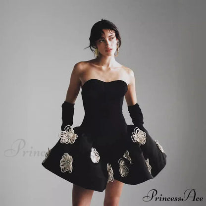 High-end Crystal Celebration Bandage Dress black / XS promdress-250223