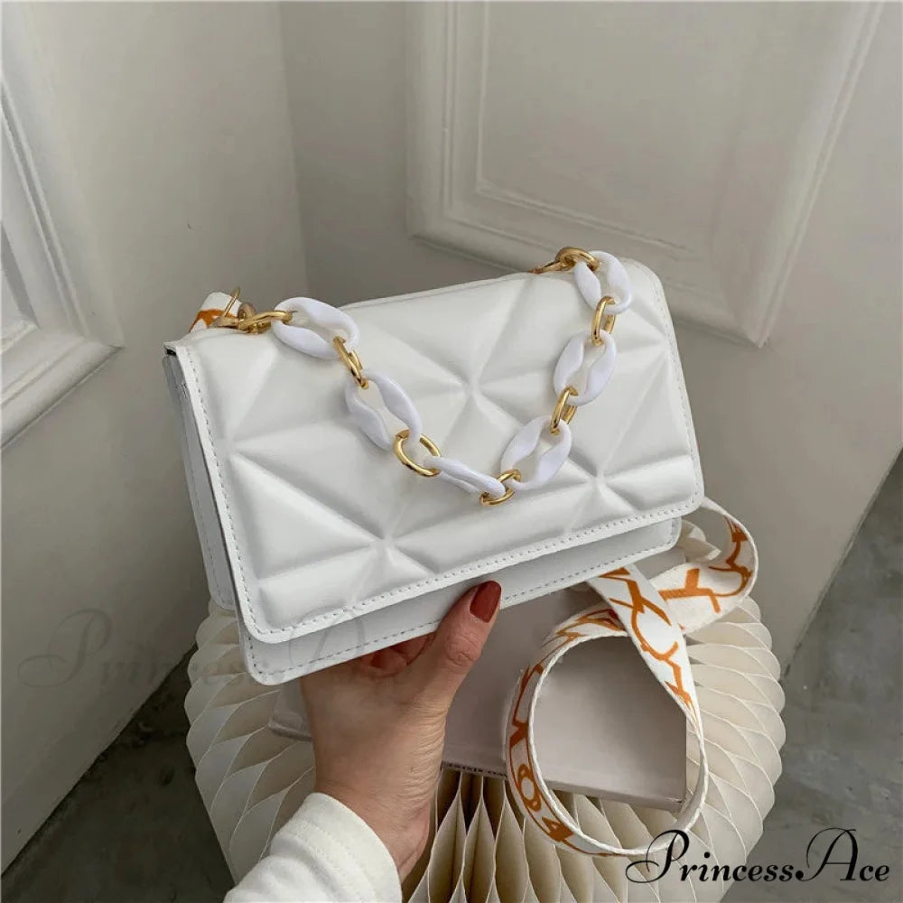 High-end Designer Crossbody Shoulder Purse White handbag-250126