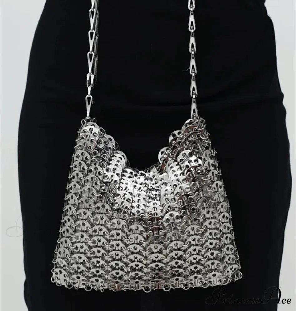 High-end Designer Handcrafted Metal Chain Purse shoulder-250126