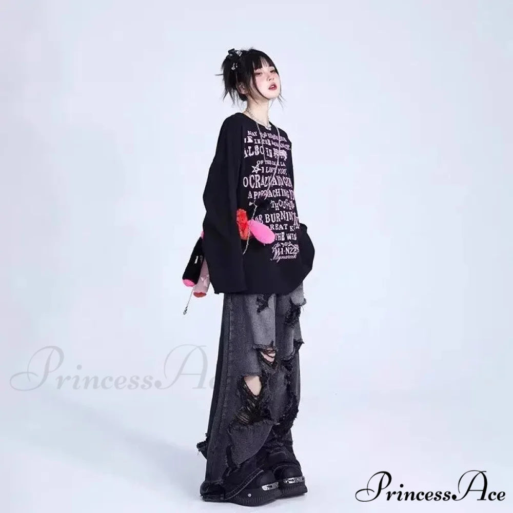 High-end Floor Length Trendy Brand Fashion Jean