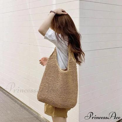 High-end Solid PU Leather Shoulder Bag Brown shoulder-250126