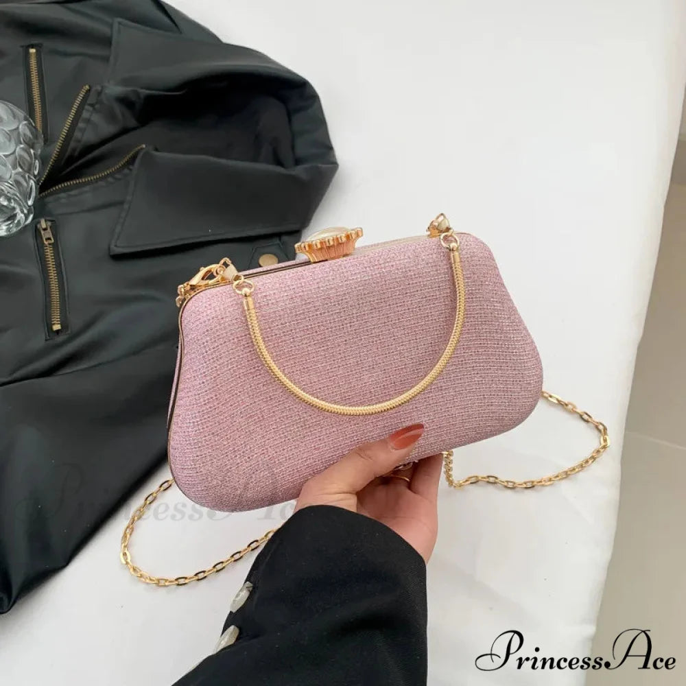 High-end Stylish Sparkle Banquet Celebration Evening Clutch Purse Pink clutchbag-250126
