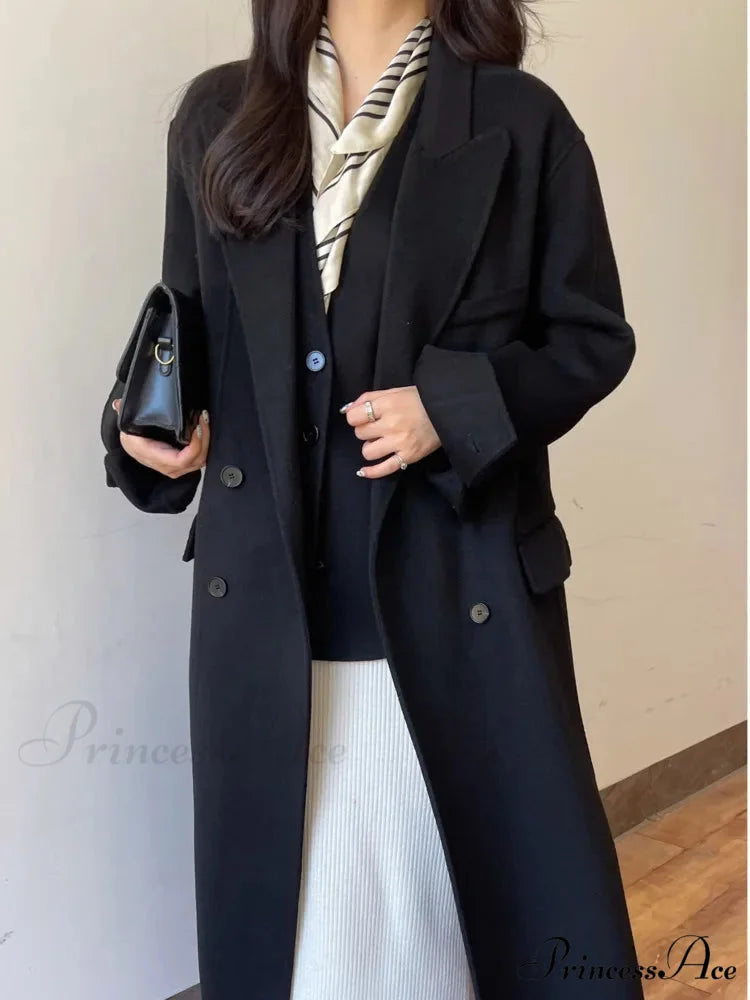 High-end Wool Cashmere Reversible Overcoat overcoats-241228