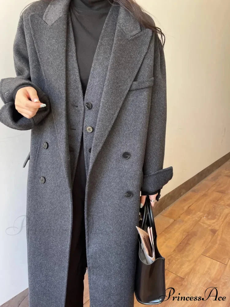 High-end Wool Cashmere Reversible Overcoat overcoats-241228