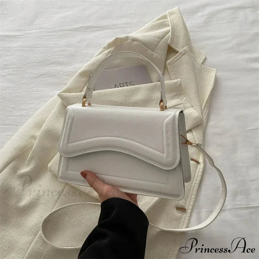 High-Grade PU Leather Petite Crossbody White crossbody-250126