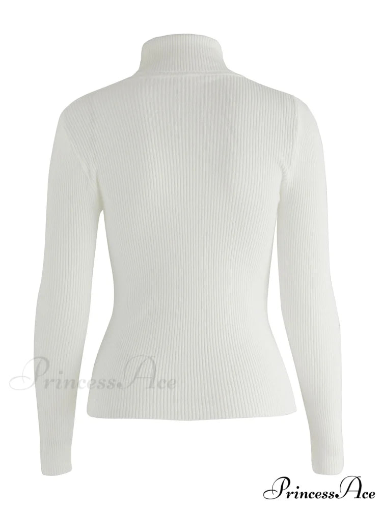 High Neck Bell Sleeve Sweater Wide Sophisticated Leg Pants Matching Set - Royal Blue