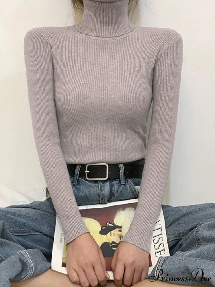 High Neck Bell Sleeve Sweater Wide Sophisticated Leg Pants Matching Set - Royal Blue Khaki / ONE SIZE