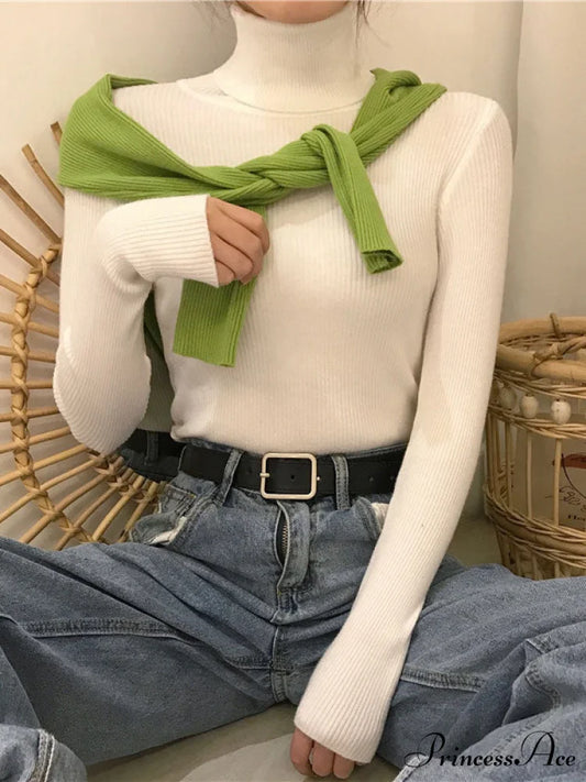 High Neck Bell Sleeve Sweater Wide Sophisticated Leg Pants Matching Set - Royal Blue White / ONE SIZE