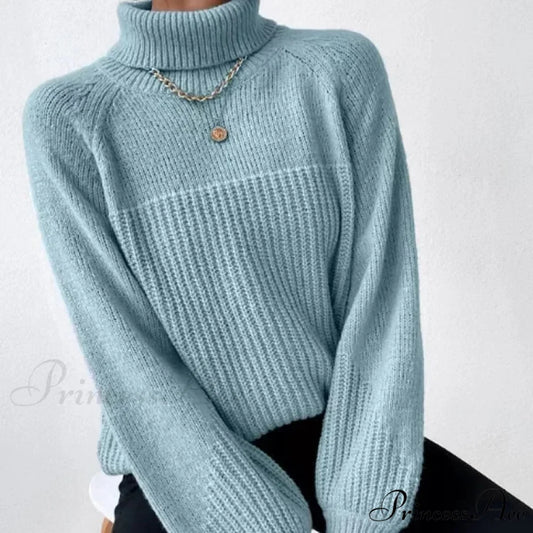 High-neck Crisscross Jacquard Pullover swraters-241228