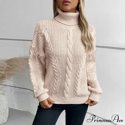 High-neck Urban Knitted Jumper swraters-241228